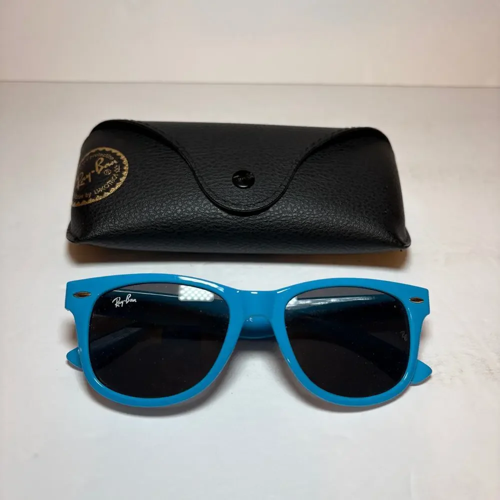 Blue Ray Ban Rayban Wayfarer Sunglasses & Case Handmade Italy RB2140